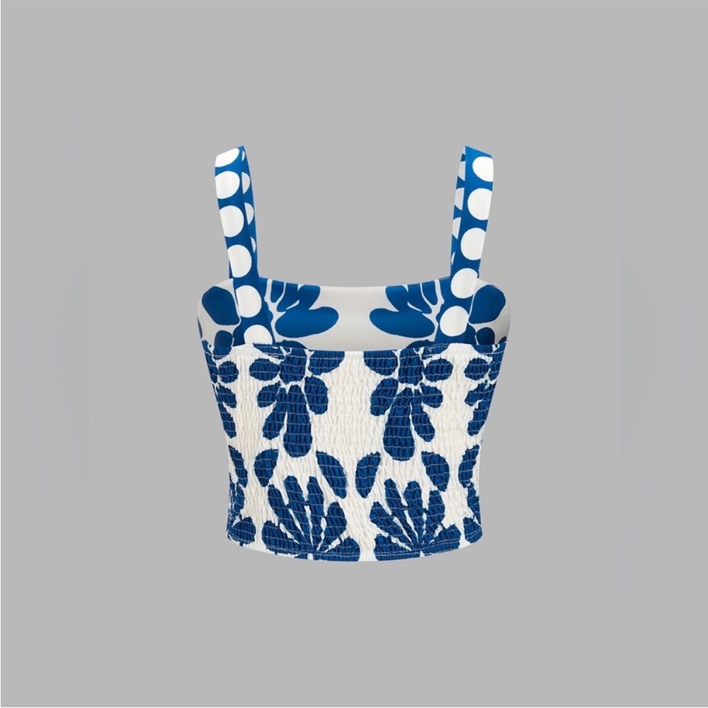 Commense Blue and White Floral Two-Piece Skirt Set - Picture 5 of 5